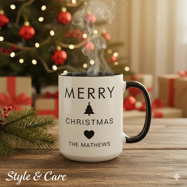 Caneca Personalizada Feliz Natal Festa Customizada (Personalized Merry Christmas Custom Mug Holiday Style)