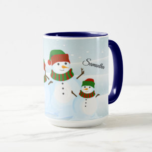 Caneca personalizada feriado do boneco de neve