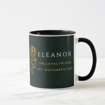 Caneca Personalizada Flor de Nascimento Ouro - Nov