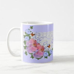 Caneca personalizada floral das orquídeas