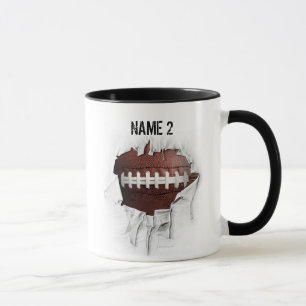 Caneca personalizada futebol rasgada