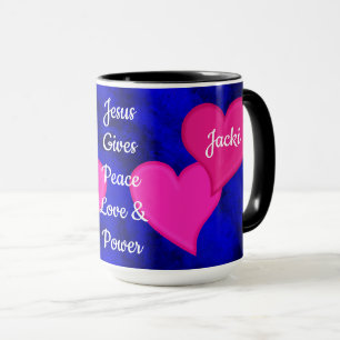 Caneca Personalizada Jesus Dá Paz Amor & Poder