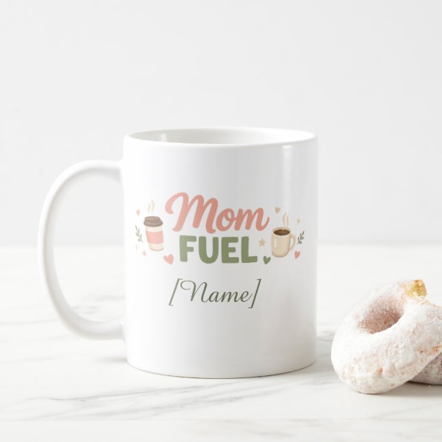 Caneca Personalizada Mama Fuel | Xícara de Café de (Com Donut)