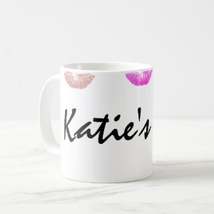 Caneca personalizada manchada batom