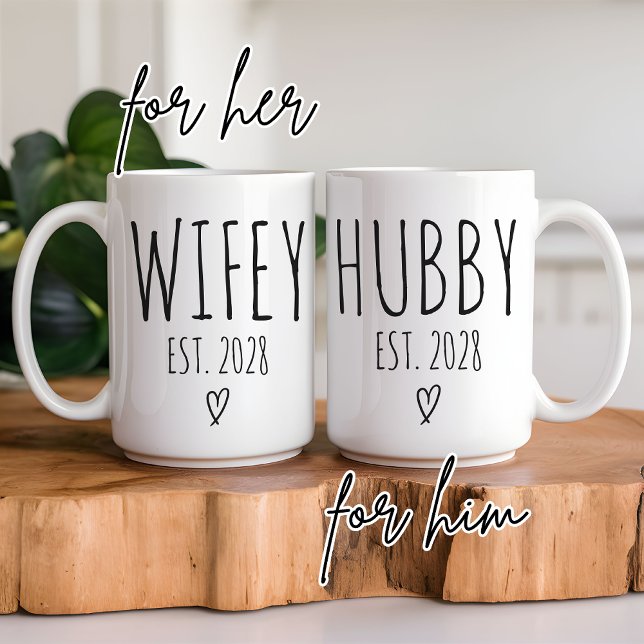 Caneca Personalizada Marido & Esposa, Presente de  (custom wedding gift, bride and groom gift, engagement present, wedding keepsake mug, his and her mug)