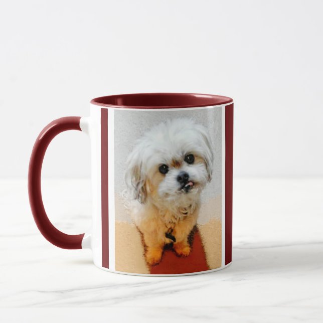 Caneca Personalizada Marrom de Cachorro Malshi (Esquerda)