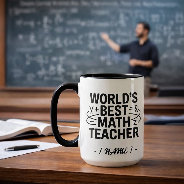 Caneca Personalizada Melhor Professor de Matemátic (Criador carregado)