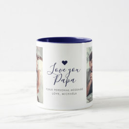 Caneca personalizada moderna "Amo-te Papá" 2-Fotos
