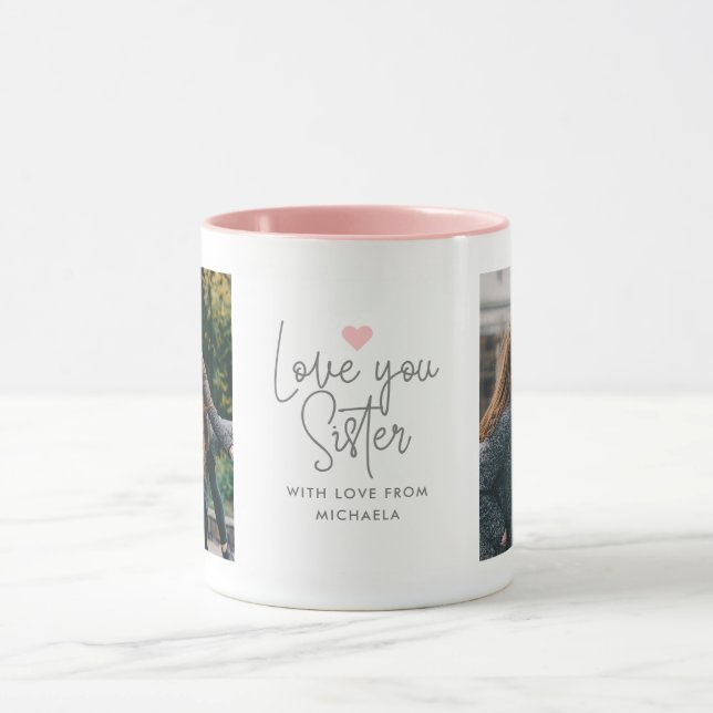 Caneca personalizada moderna, apresentando 2 fotos (Centro)