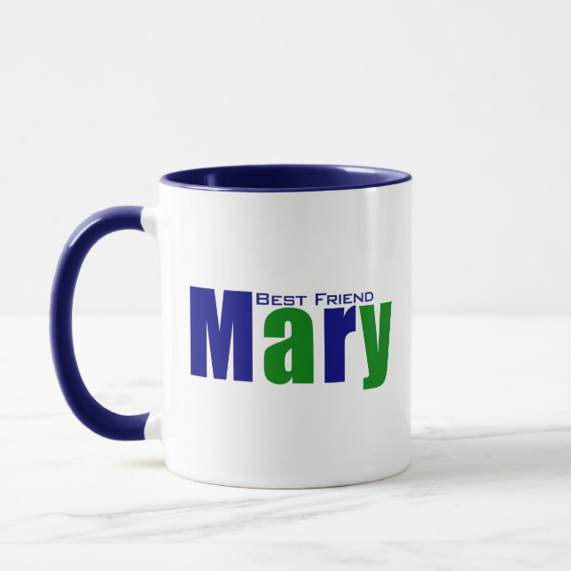 Caneca Personalizada moderna "Mary" em verde profundo e a (Esquerda)