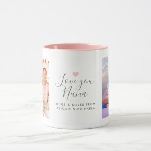 Caneca personalizada moderna para avós, com 2 foto