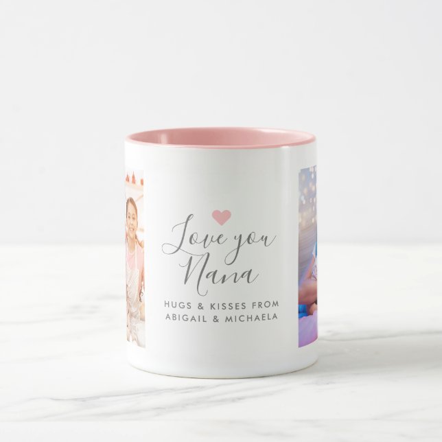 Caneca personalizada moderna para avós, com 2 foto (Centro)