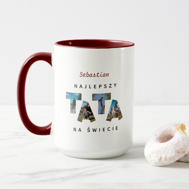 Caneca Personalizada NAJLEPSZY TATA NA ŚWIECIE (Com Donut)