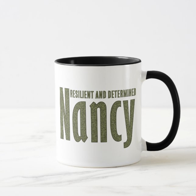 Caneca Personalizada "Nancy" na Camuflagem Verde do Exérc (Direita)