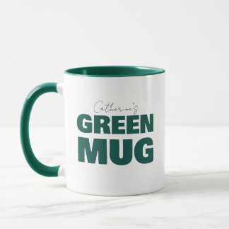 Caneca Personalizada Nome Custom Script Verde Fofo