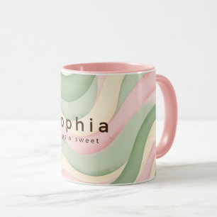 Caneca Personalizada Ondulada Pastel Estética - Ro