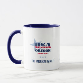 Caneca Personalizada Oregon EUA 1859 Estrela Azul