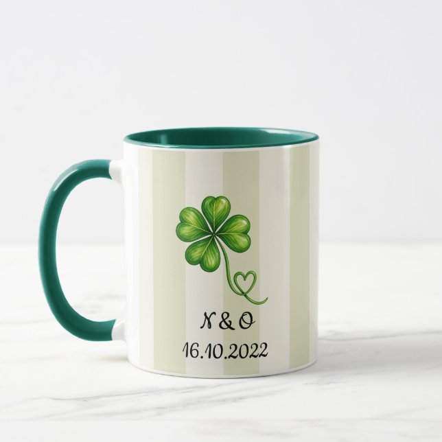 Caneca Personalizada para Casal | Inicial e Data P (Esquerda)