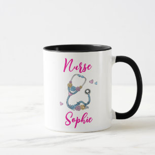 Caneca personalizada para enfermeira com nome / Ag
