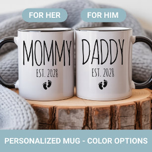 Caneca Personalizada para Papai e Mamãe para Novos