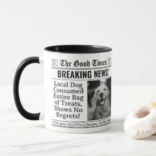 Caneca Personalizada para Pet, Jornal Divertido Pe