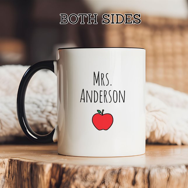 Caneca Personalizada para Professor com Sobrenome, (Back to school mug, Teacher appreciation gift, End of year teacher thank you, First year teacher mug)