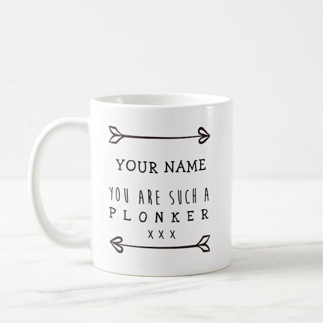 Caneca personalizada - Plonker - caneca engraçada (Esquerda)