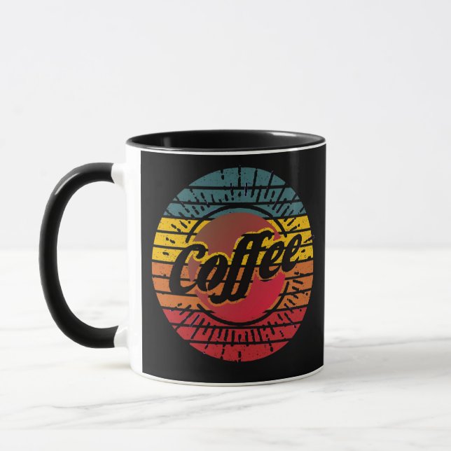 Caneca personalizada pôr do sol retrô (Esquerda)