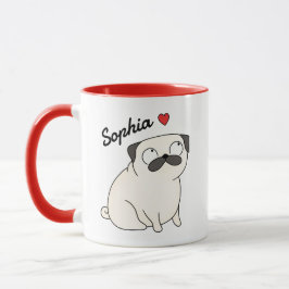Caneca Personalizada Pug, copo personalizado pug c