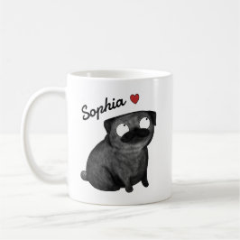 Caneca Personalizada Pug, Xícara Nome Personalizad