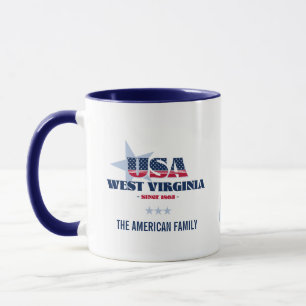 Caneca Personalizada West Virginia EUA 1863 Estrel