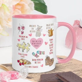 Caneca Personalizadas Minhas Coisas Favoritas Ilustradas