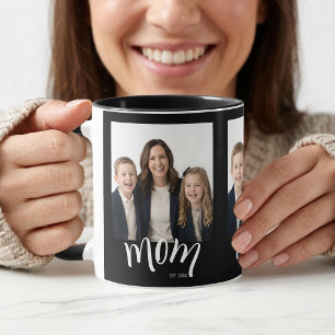 Caneca Personalizado 3 Foto Ano de Estabelecimento Mãe Fi