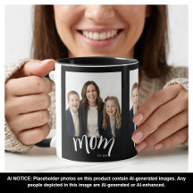 Personalizado 3 Foto Mãe Crianças Ano Estabelecido