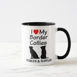 Caneca Personalizado Ame Os Meus Dois Cachorros De Collie