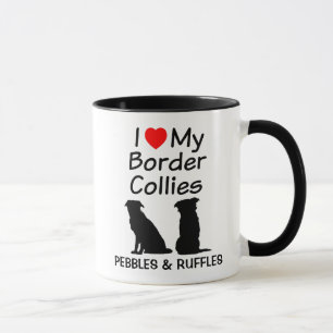 Caneca Personalizado Ame Os Meus Dois Cachorros De Collie