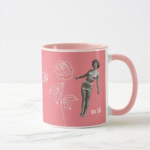 Caneca Personalizado Belo adorável aniversário de 50 anos