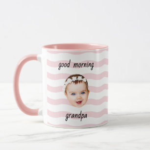 Caneca Personalizado Bom Dia Vovô Papai Foto Listrado