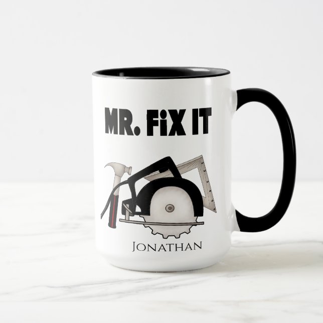 Caneca Personalizado Engraçado Sr. Fix It Mug (Direita)