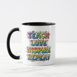 Caneca Personalizado Ensina Ama Inspira Repete Professor