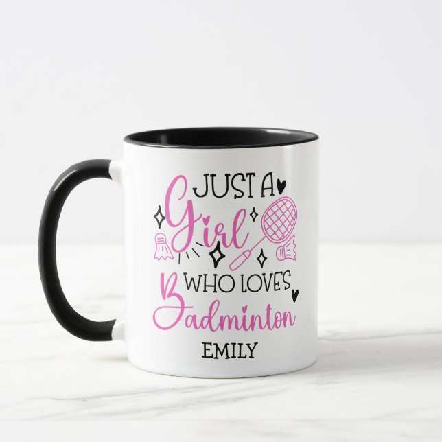 Caneca Personalizado Esta Garota Ama Badminton Rosa Femin (Esquerda)
