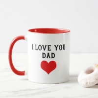Personalizado Eu Amo Você Papai Texto Coração Verm