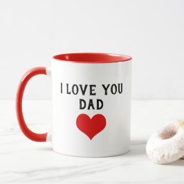 Caneca Personalizado Eu Amo Você Papai Texto Coração Verm