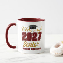Personalizado Marrom Dourado Turma de 2027 Senior