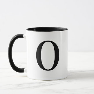 Caneca Personalizado Moderno Monograma Preto Letra O Pers