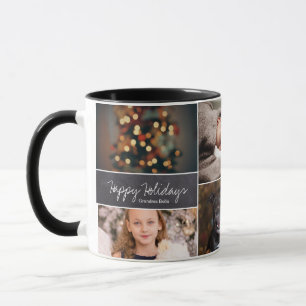 Caneca Personalizado, Natal, colagem 6 fotos, giz