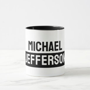 Caneca Personalizado Personalizado Preto Branco Simples E
