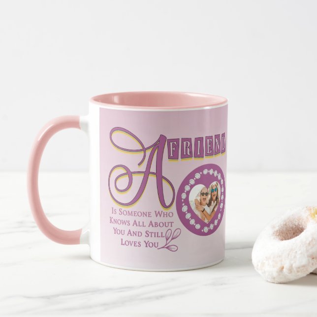 Caneca Personalizar a Cotação Chic dos Melhores Amigos Mo (Com Donut)