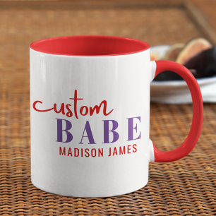 Caneca Personalizar Babe Engraçado Dizendo Nome Personali