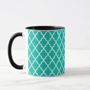Caneca Personalizar monografia do padrão de quatrefoil de